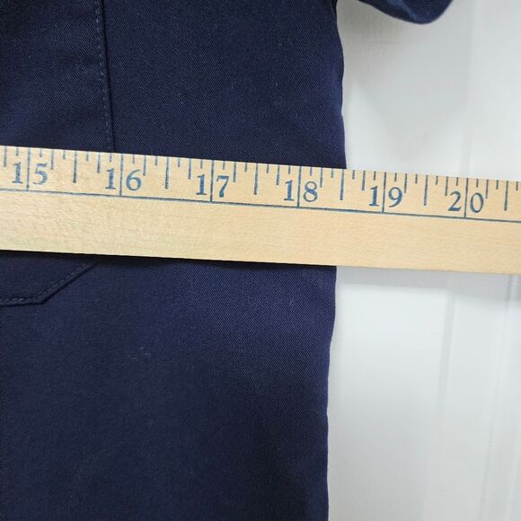 Figs Technical Collection Scrub Top Sm Blue Short Sleeve Pullover Front Pocket - Picture 6 of 7